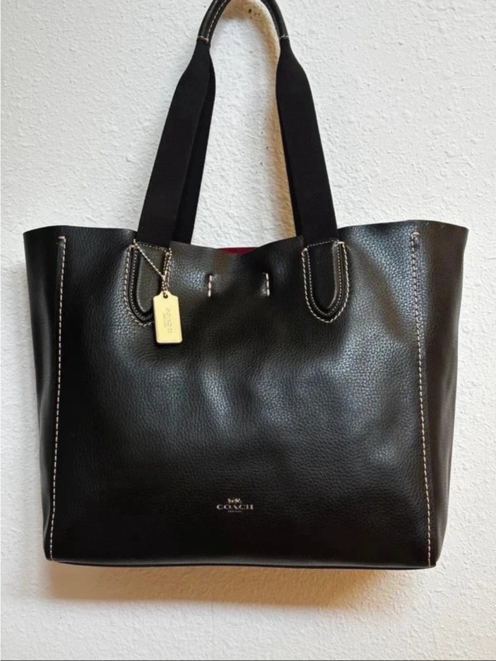 Coach Black Leather Derby Tote Bag